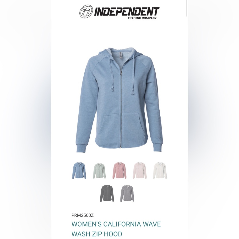 Zip up hoodie independent trading company